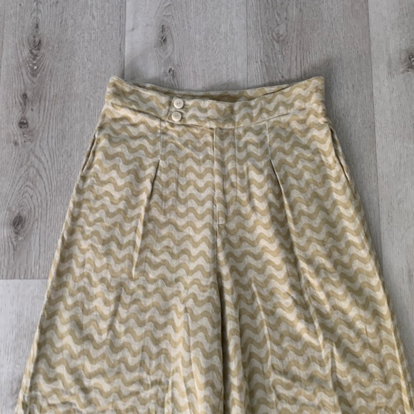 Zulu &‎ Zephyr Chartreuse Wave Wide-Leg Pants - Picture 2 of 10